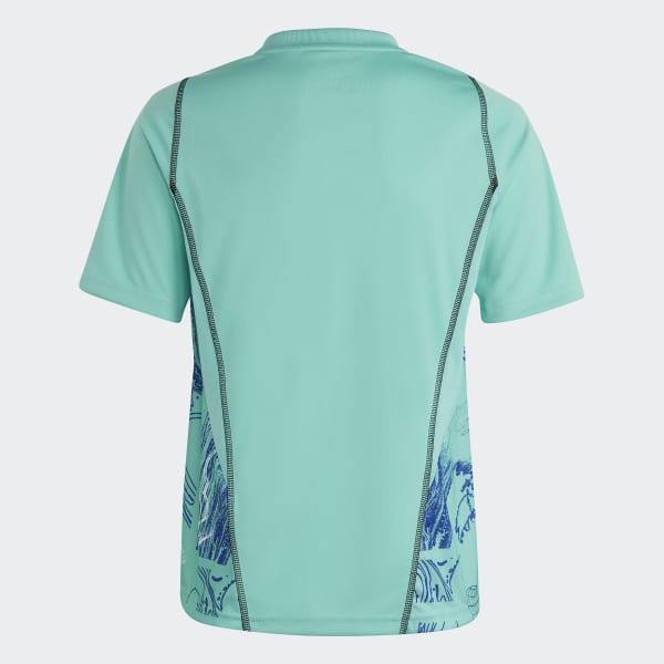 Turquesa Camiseta Tiro Estampada