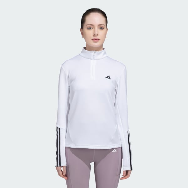 White HYPERGLAM TRAINING QUARTER-ZIP TRACK TOP