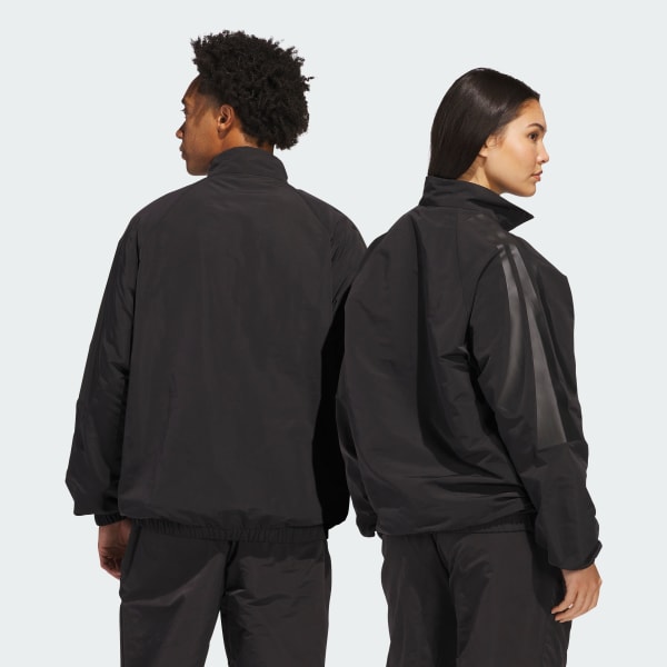 Negro Chaqueta adidas Basketball Tejida Medio Cierre Frontal (Unisex)