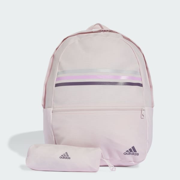 Pink Classic Horizontal 3-Stripes Backpack