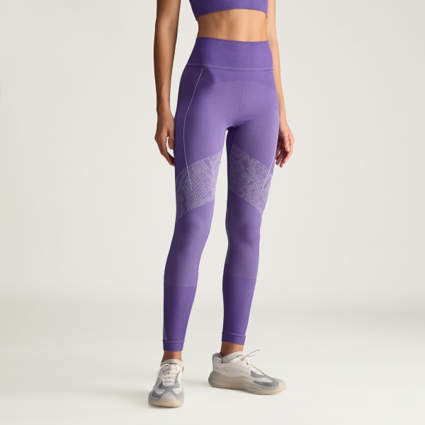 Fioletowy Legginsy adidas By Stella McCartney Seamless Yoga