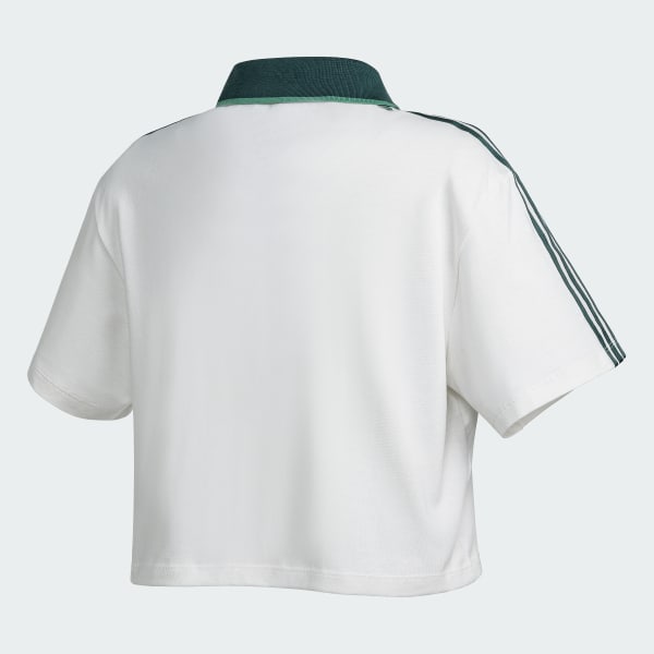 Adidas crop top white hot sale