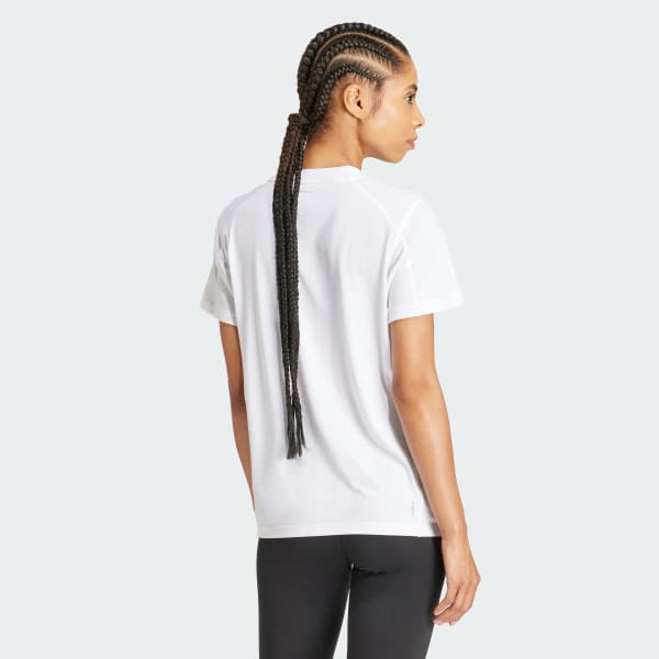 Blanco Playera de Entrenamiento Train Essentials Big Performance Logo