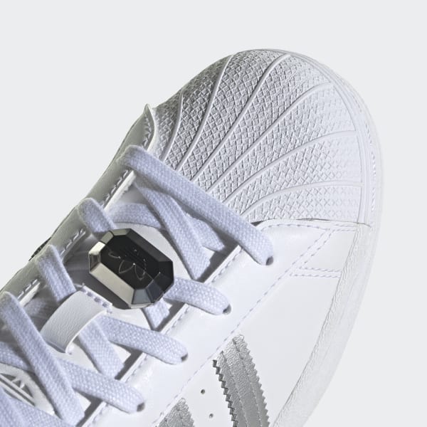  Adidas Originals Superstar Glossy Toe Womens Leather Sneakers  Casual Fashion Shoes-White-6.5
