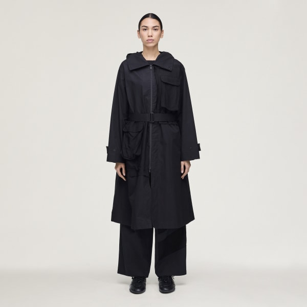 アディダス Y-3 HOODED TRENCHCOAT PARKA - ブラック | アディダス