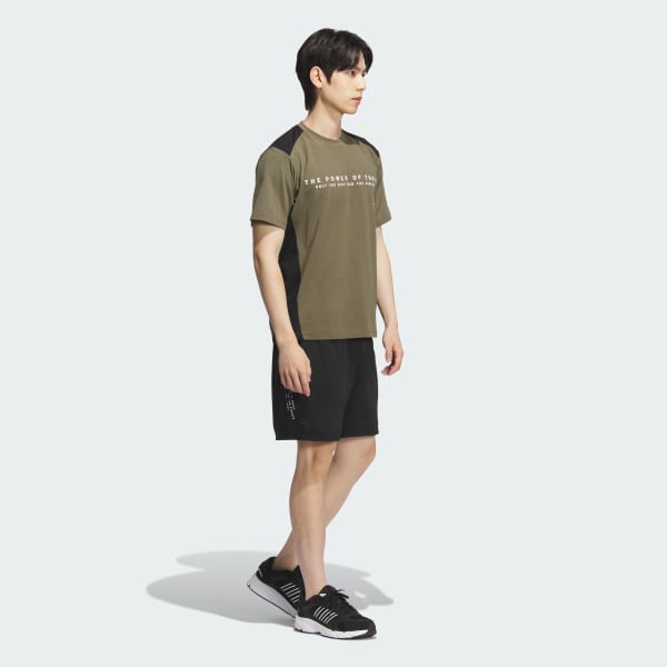 グリーン アディダスアダプテーション ダブルニット半袖Tシャツ