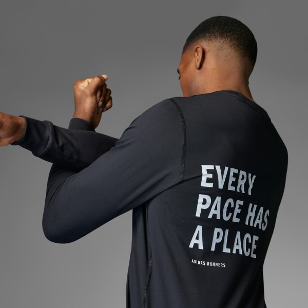 adidas Runners Long Sleeve Tee (Gender Neutral) - Black