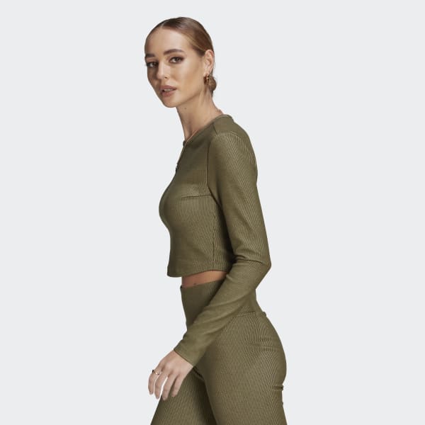 zelená Tričko 2 Colored Rib Long Sleeve