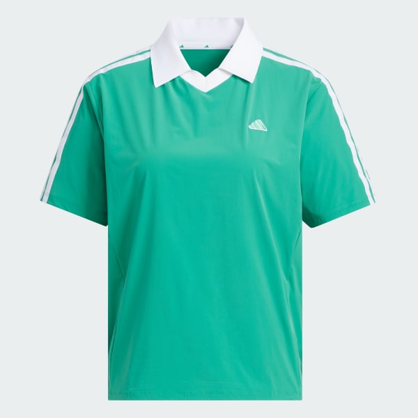 สีเขียว เสื้อเชิ้ตแขนสั้นผ้าทอ 3-Stripes