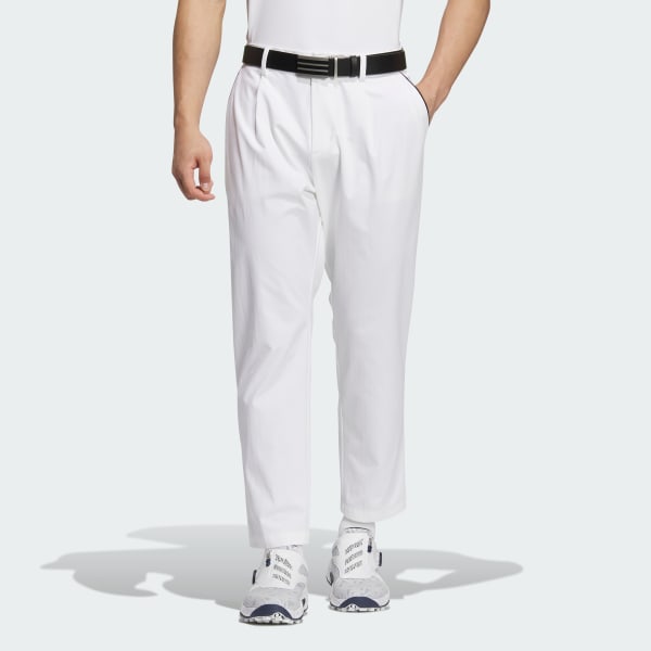 White 트위스트위브 핀스트라이프 앵클 팬츠