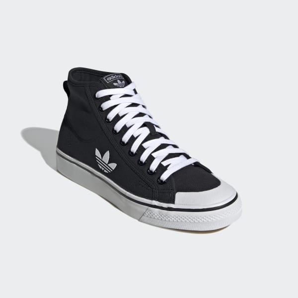 black and white high top adidas