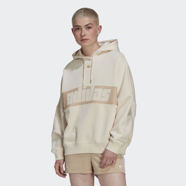 bézová Mikina s kapucňou adidas Ski Chic