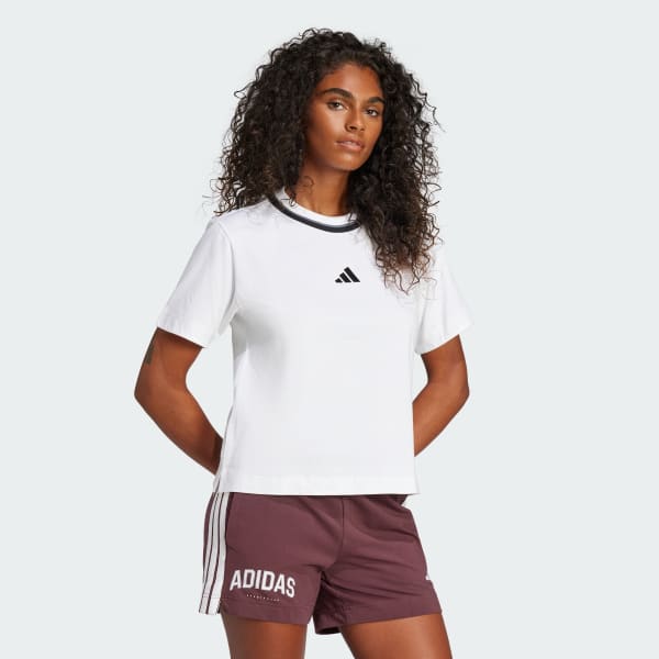 White Essentials Color Pop Cotton Tee