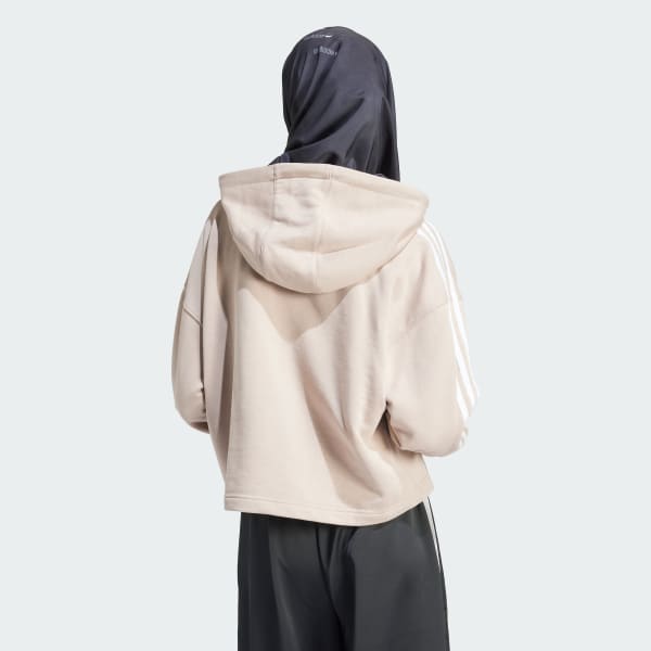 Brązowy Adicolor 3-Stripes Short Hoodie