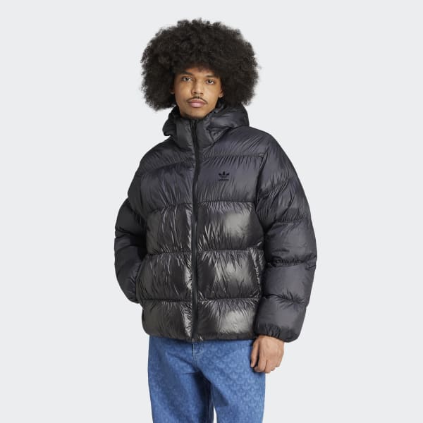 アディダス 新品 アディカラージャケット 130 フェイクダウンコート ブラック adidas ダウン アウター アディカラー ジャケット キッズ