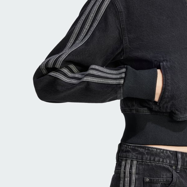 adidas デニムトラックトップ S ブラック JD3110 アディダス アディカラー デニム トラックトップ - ブラック