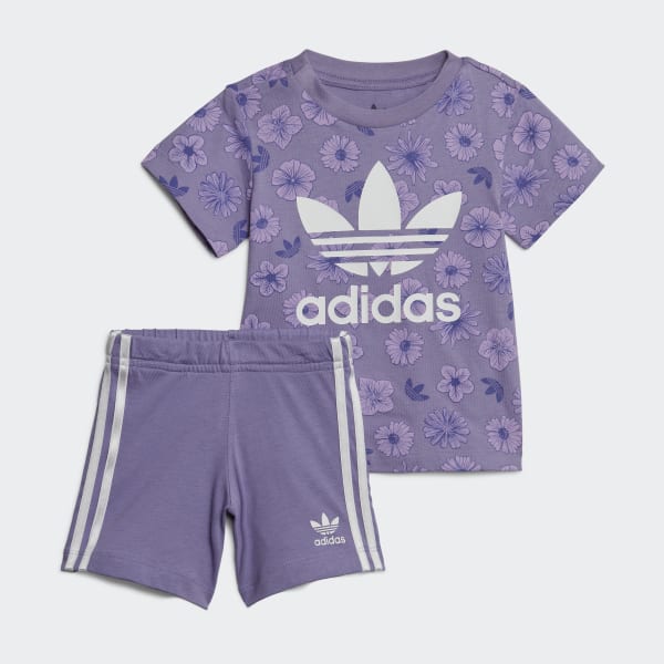 Roxo Conjunto de T-shirt e Calções