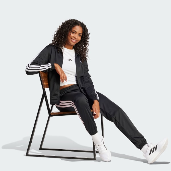Negro Chaqueta 3 Tiras Tricot