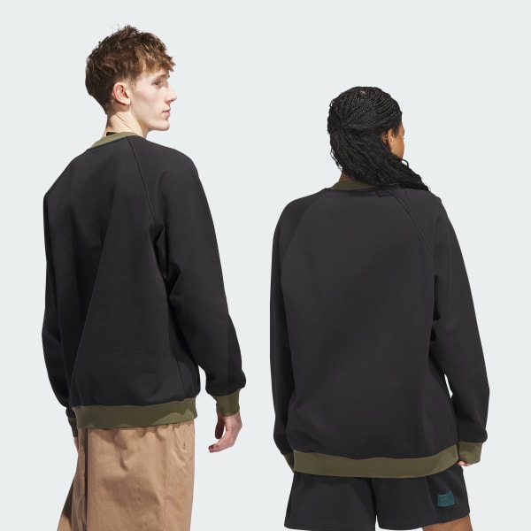 ブラック スケートボーディングの刺しゅう入りG クルーネックセーター