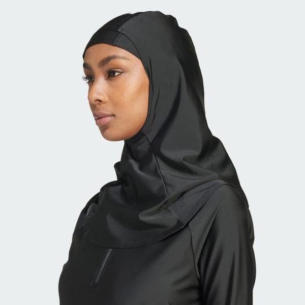 Siyah 3-Stripes Yüzücü Başörtüsü