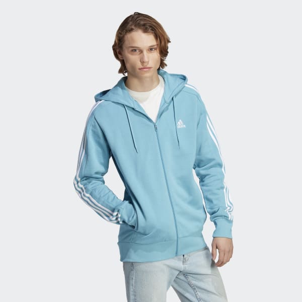 Azul Polera con Capucha Essentials 3 Tiras Tela French Terry