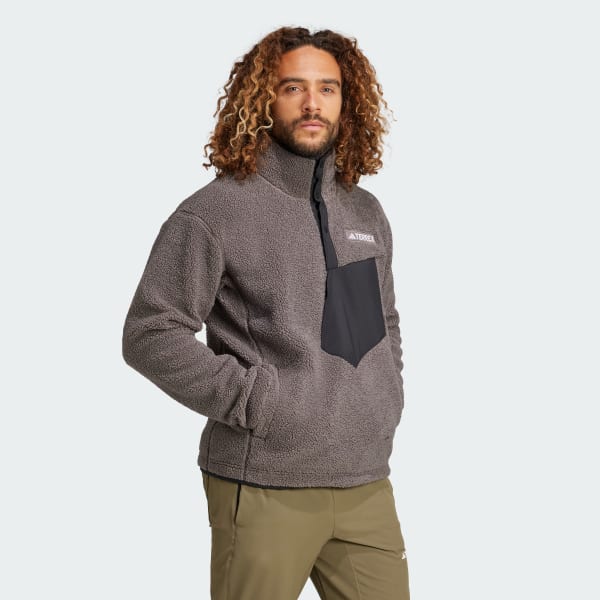 hnědá Mikina Terrex Xploric High Pile Fleece Pullover