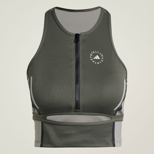 สีเทา เสื้อครอปคอสูง adidas by Stella McCartney