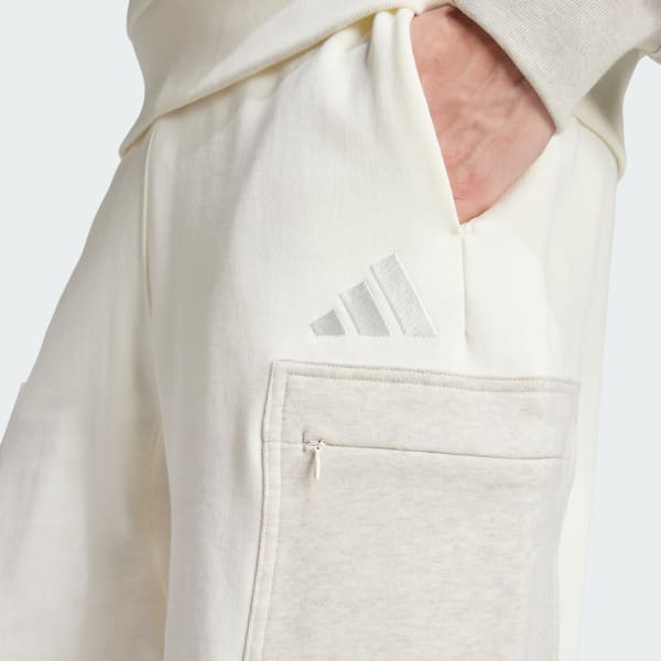 adidas ALL SZN French Terry Colorblock Shorts - White | Free