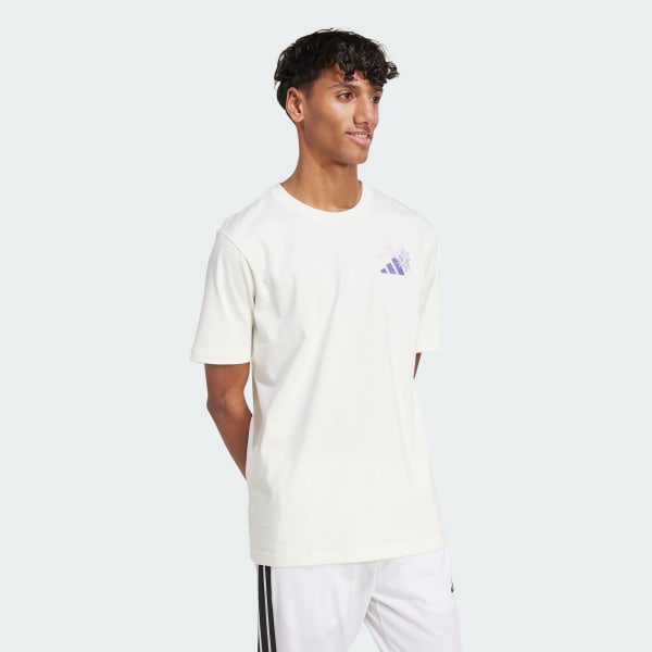 White Lounge Pastel Embroidery Graphic Tee