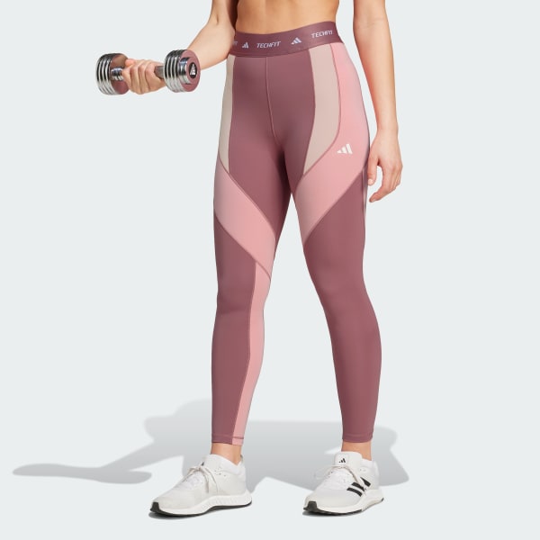 Rosa Mallas 7/8 Techfit Colorblock Corte Alto