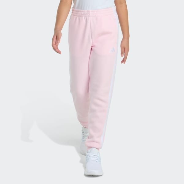 Pink Elastic Waistband 3-Stripe Fleece Jogger

