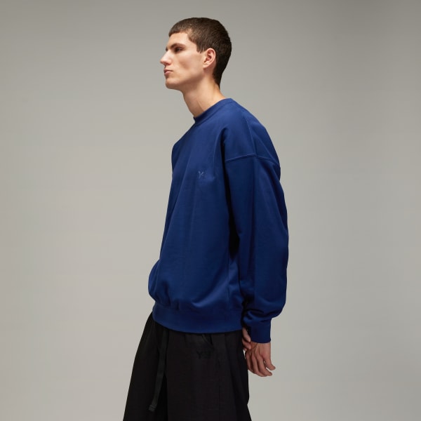 adidas Y-3 French Terry Crew Sweater - Blue | adidas Türkiye