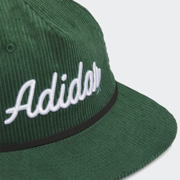 Green Corduroy Leather Five-Panel Rope Hat