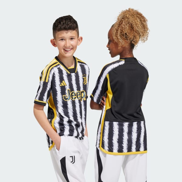 Sort Juventus 23/24 Kids hjemmebanetrøje