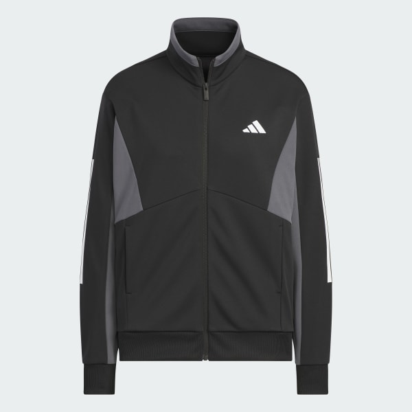 ブラック チーム ルーズフィット ダブルニット トラックトップ