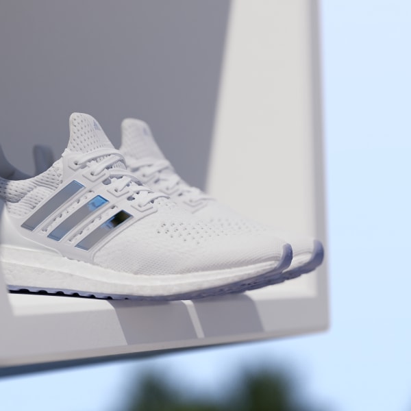 White white blue ultra boost hot sale