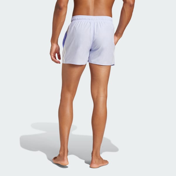 Purple 3-Stripes Swim Shorts 3-Inch