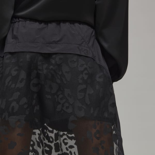Czerń Y-3 Sheer Leopard Skirt CX926