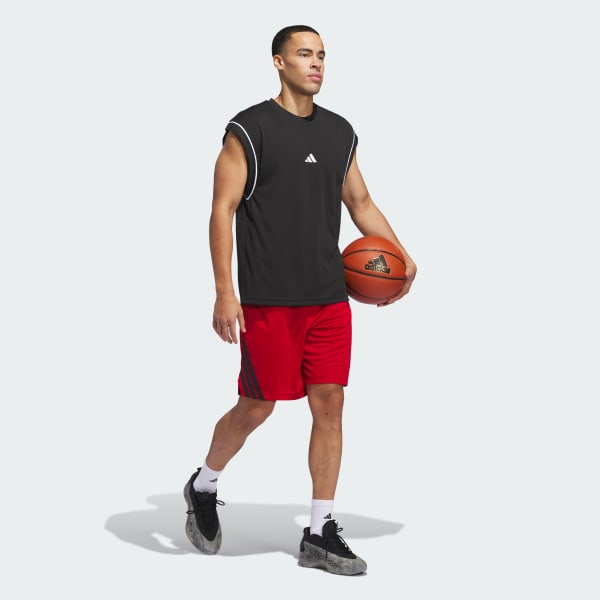 Rot Legends 3-Streifen Basketball Shorts