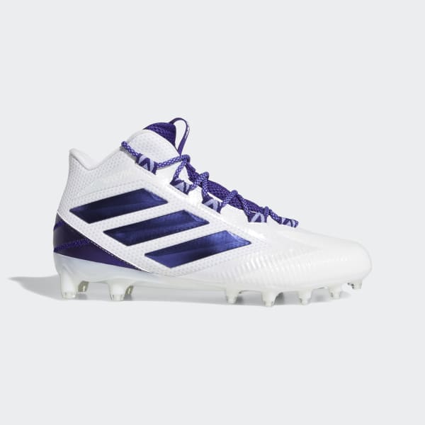 purple and white adidas football cleats