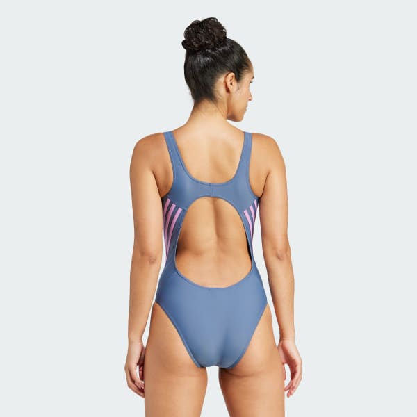 Azul Bañador adidas 3 bandas