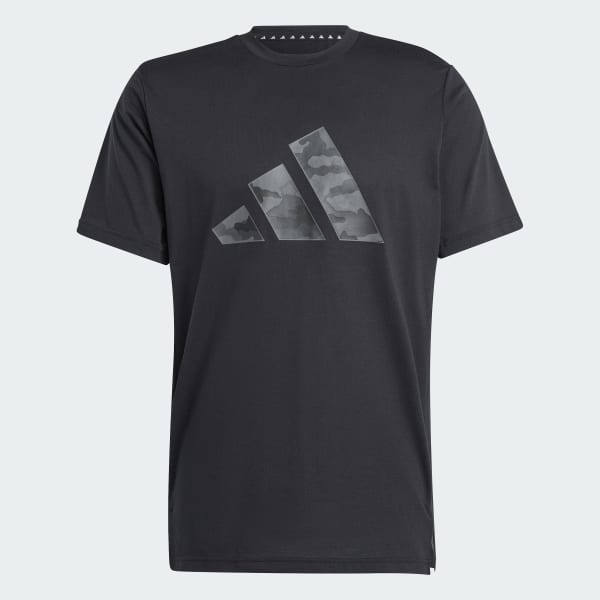 Black Train Essentials Camo Graphic Logo T-Shirt