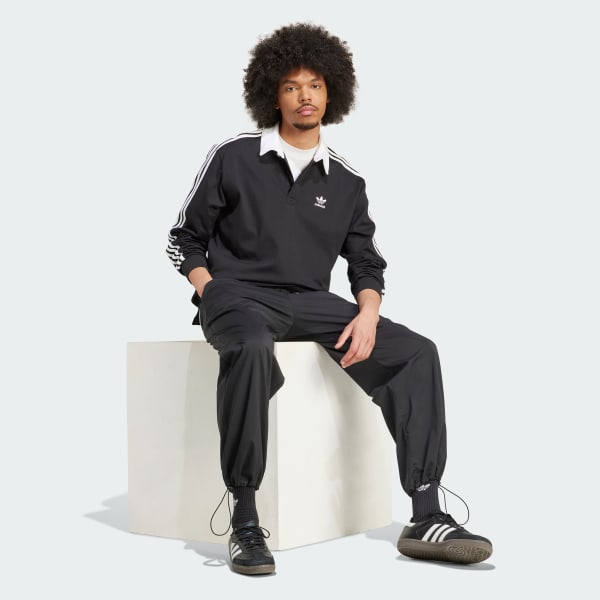 Black Adicolor Rugby Polo Shirt