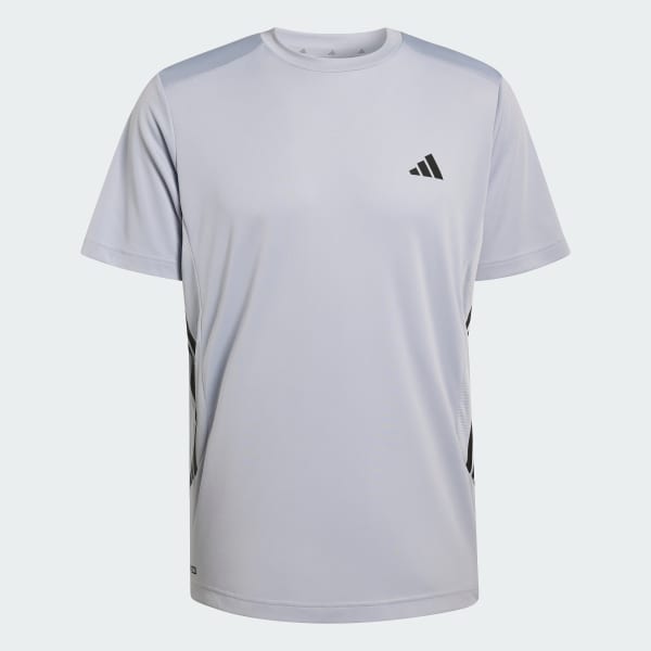 Grijs TECH ESSENTIALS 3 STRIPES WORKOUT-T-SHIRT