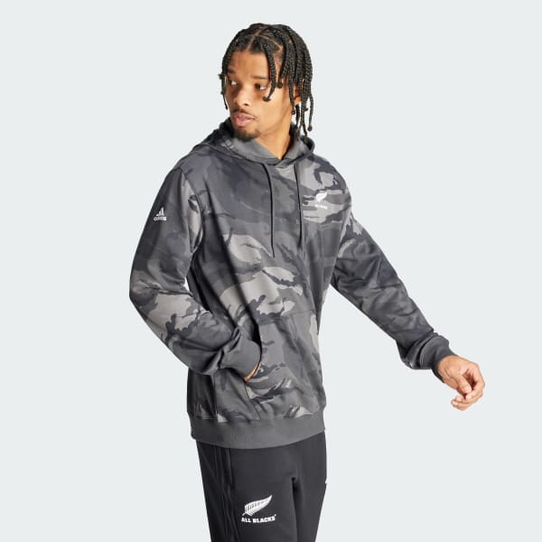 Cinzento Camisola com Capuz dos All Blacks