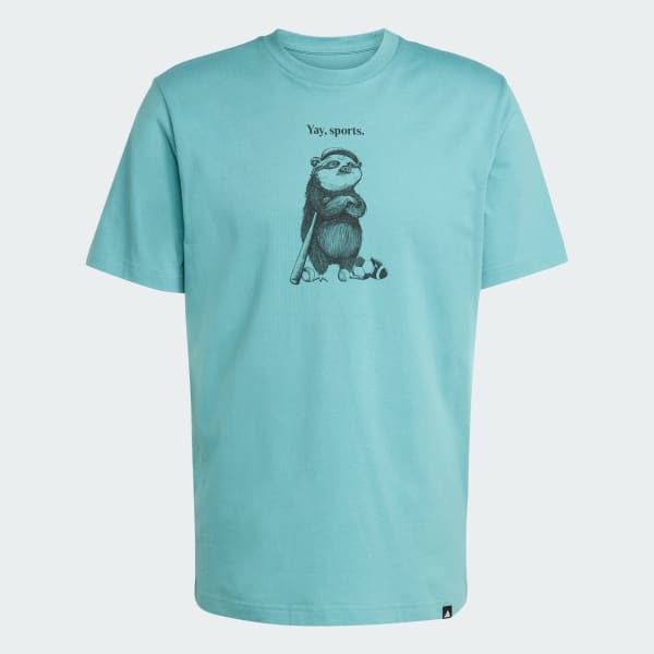 สีเทอร์คอยส์ เสื้อยืดพิมพ์ลาย Yay Sports Character