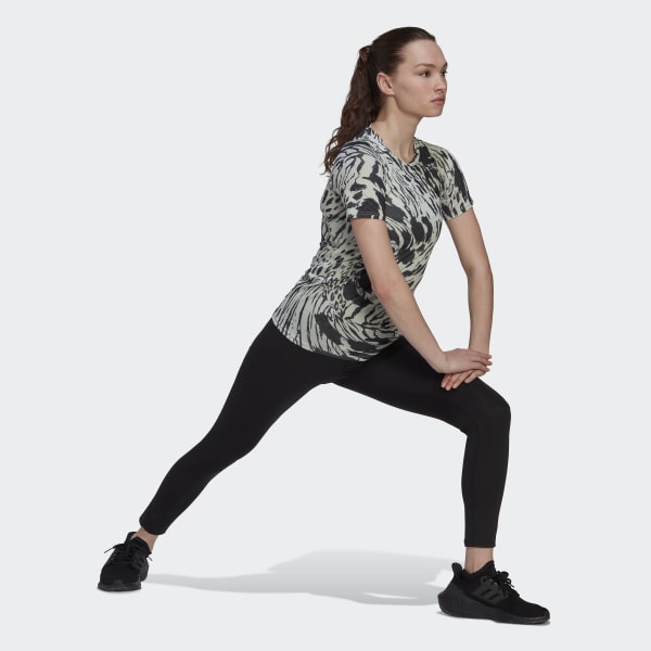 Green Fast Allover Print Running T-Shirt F5762