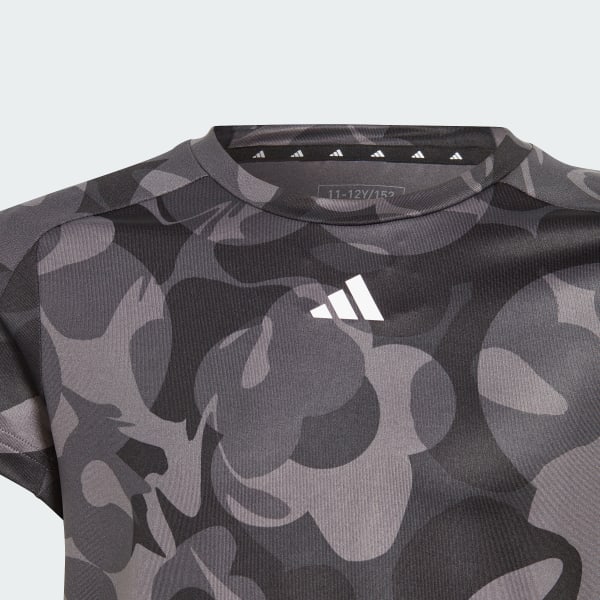 Μαύρο Essentials AEROREADY Seasonal Print Crop Tee Kids
