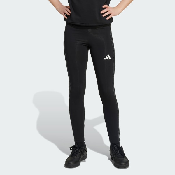 Svart adidas Girls Animal 3-Stripes Single Jersey Leggings Kids