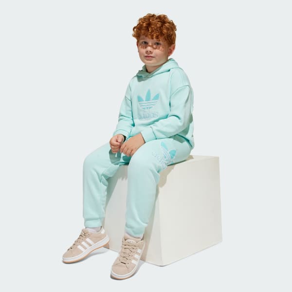 Turquesa Conjunto Sudadera con Gorro Big Logo Kids